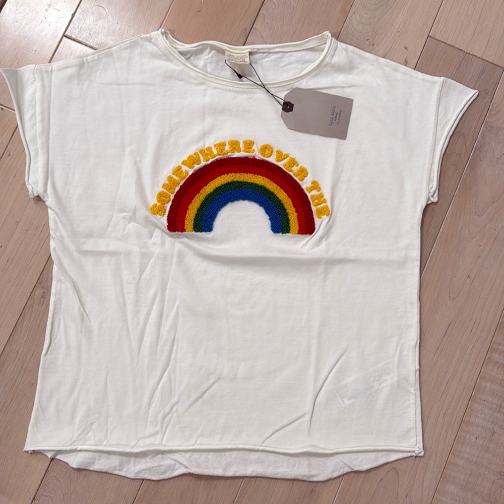 Zara somewhere over the rainbow cotton top shirt 11-12